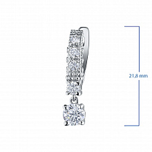 14K White Gold Earrings with 10 Round-Cut Lab-Created Diamonds 0.914 CT.TW