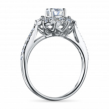 14K White Gold Ring with 33 Round-Cut Lab-Created Diamonds 0.882 CT.TW