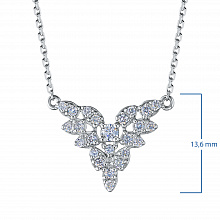 Sterling Silver Necklace with 24 Round-Cut Lab-Created Diamonds 0.335 CT.TW