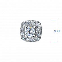 14K White Gold Earring Studs with 26 Round-Cut Lab-Created Diamonds 1.049 CT.TW