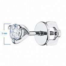 14K White Gold Earring Studs with 2 Round-Cut Lab-Created Diamonds 0.515 CT.TW