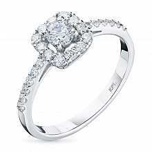 White Gold Ring with 25 Round-Cut Diamonds 0.532 CT.TW