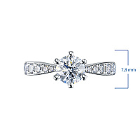 14K White Gold Ring with 11 Round-Cut Lab-Created Diamonds 0.808 CT.TW - изображение 2