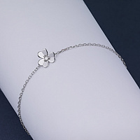 14K White Gold Bracelet with 1 Round-Cut Lab-Created Diamond 0.016 CT.TW - изображение 4