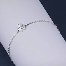 14K White Gold Bracelet with 1 Round-Cut Lab-Created Diamond 0.016 CT.TW