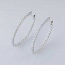 14K White Gold Earrings with 66 Round-Cut Lab-Created Diamonds 3.481 CT.TW