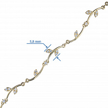 14K Yellow Gold Bracelet with 35 Round-Cut Lab-Created Diamonds 0.412 CT.TW