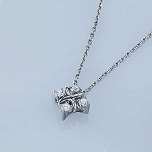 Sterling Silver Pendant with 4 Round-Cut Lab-Created Diamonds 0.31 CT.TW