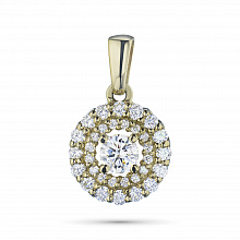 14K Yellow Gold Pendant with 33 Round-Cut Lab-Created Diamonds 0.745 CT.TW