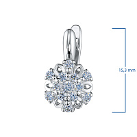 Sterling Silver Earrings with 26 Round-Cut Lab-Created Diamonds 0.581 CT.TW - изображение 3