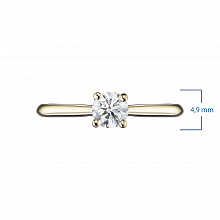 14K Yellow Gold Ring with 1 Round-Cut Lab-Created Diamond 0.574 CT.TW