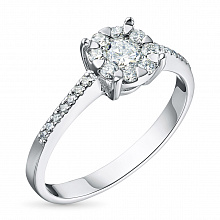 14K White Gold Ring with 23 Round-Cut Lab-Created Diamonds 0.482 CT.TW