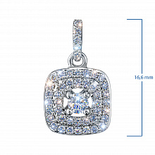14K White Gold Pendant with 46 Round-Cut Lab-Created Diamonds 0.313 CT.TW
