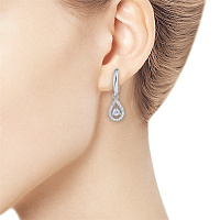 14K White Gold Earrings with 42 Round-Cut Lab-Created Diamonds 1.295 CT.TW - изображение 3