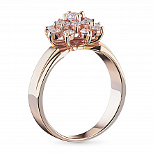 Rose Gold Ring with 17 Round-Cut Lab-Created Diamonds 0.925 CT.TW