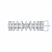 Sterling Silver Ring with 33 Round-Cut Lab-Created Diamonds 0.379 CT.TW