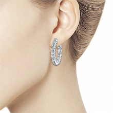 14K White Gold Earrings with 30 Round-Cut Lab-Created Diamonds 4.466 CT.TW