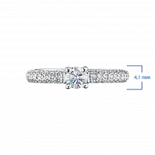 14K White Gold Ring with 51 Round-Cut Lab-Created Diamonds 0.748 CT.TW