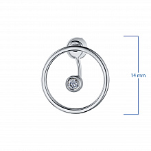 14K White Gold Earring Studs with 2 Round-Cut Lab-Created Diamonds 0.134 CT.TW