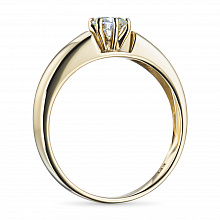 14K Yellow Gold Ring with 1 Round-Cut Lab-Created Diamond 0.916 CT.TW