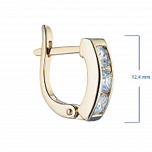14K Yellow Gold Earrings with 6 Round-Cut Lab-Created Diamonds 0.992 CT.TW