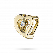 14K Yellow Gold Pendant with 1 Round-Cut Lab-Created Diamond 0.053 CT.TW