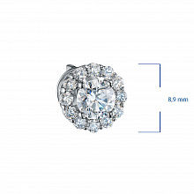 14K White Gold Earring Studs with 26 Round-Cut Lab-Created Diamonds 1.133 CT.TW