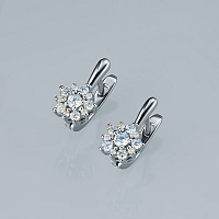 14K White Gold Earrings with 22 Round-Cut Lab-Created Diamonds 0.46 CT.TW - изображение 4
