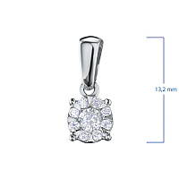 Sterling Silver Pendant with 9 Round-Cut Lab-Created Diamonds 0.175 CT.TW - изображение 3