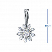 14K White Gold Pendant with 10 Round-Cut Lab-Created Diamonds 0.277 CT.TW