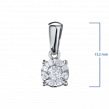 Sterling Silver Pendant with 9 Round-Cut Lab-Created Diamonds 0.175 CT.TW