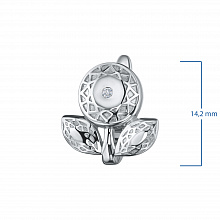 Sterling Silver Earrings with 2 Round-Cut Lab-Created Diamonds 0.027 CT.TW