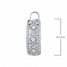 14K White Gold Earrings with 178 Round-Cut Lab-Created Diamonds 1.846 CT.TW