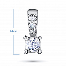 Sterling Silver Pendant with 4 Round-Cut Lab-Created Diamonds 0.166 CT.TW