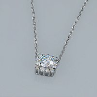 White Gold Pendant with 13 Round-Cut Lab-Created Diamonds 0.754 CT.TW - изображение 4