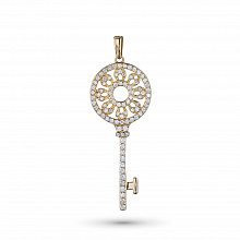 14K Yellow Gold Pendant with 88 Round-Cut Lab-Created Diamonds 0.603 CT.TW