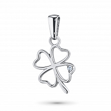 Sterling Silver Pendant with 1 Round-Cut Lab-Created Diamond 0.007 CT.TW