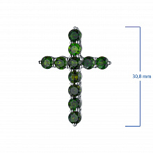 Sterling Silver Pendant with 11 Round-Cut Chromdiopsides 3.048 CT.TW