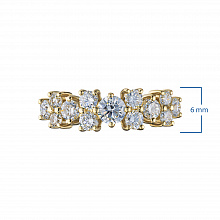 14K Yellow Gold Ring with 13 Round-Cut Lab-Created Diamonds 1.33 CT.TW