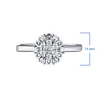 Sterling Silver Ring with 13 Round-Cut Lab-Created Diamonds 0.221 CT.TW - изображение 2
