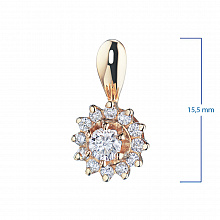 Rose Gold Pendant with 13 Round-Cut Lab-Created Diamonds 0.399 CT.TW