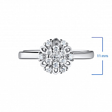 Sterling Silver Ring with 13 Round-Cut Lab-Created Diamonds 0.221 CT.TW