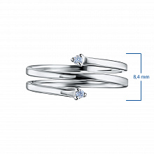 Sterling Silver Ring with 2 Round-Cut Lab-Created Diamonds 0.041 CT.TW