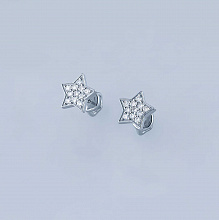 Sterling Silver Earring Studs with 22 Round-Cut Lab-Created Diamonds 0.263 CT.TW