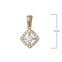 Yellow Gold Pendant with 17 Round-Cut Lab-Created Diamonds 0.363 CT.TW - изображение 3