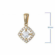 14K Yellow Gold Pendant with 17 Round-Cut Lab-Created Diamonds 0.367 CT.TW