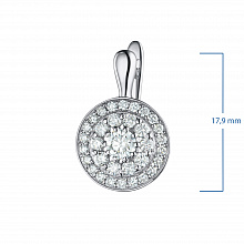14K White Gold Earrings with 66 Round-Cut Lab-Created Diamonds 1.355 CT.TW