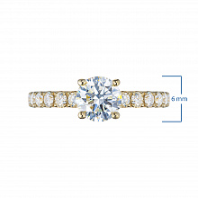 14K Yellow Gold Ring with 15 Round-Cut Lab-Created Diamonds 1.509 CT.TW