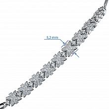 14K White Gold Bracelet with 100 Round-Cut Lab-Created Diamonds 0.671 CT.TW