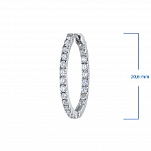 Sterling Silver Earrings with 44 Round-Cut Lab-Created Diamonds 0.712 CT.TW